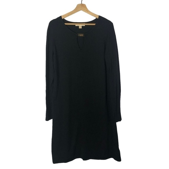MICHAEL Michael Kors Black Long Sleeve A-Line Knee Length Dress L - Picture 1 of 3